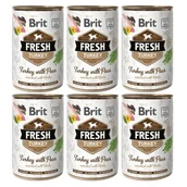 Mokra karma dla psów - Brit Fresh Indyk z grochem 6 x 400 g - miniaturka - grafika 1