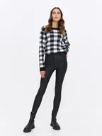 Spodnie damskie - Rurki damskie z ekoskóry TSKW24SPO448699X00 Top Secret - miniaturka - grafika 1