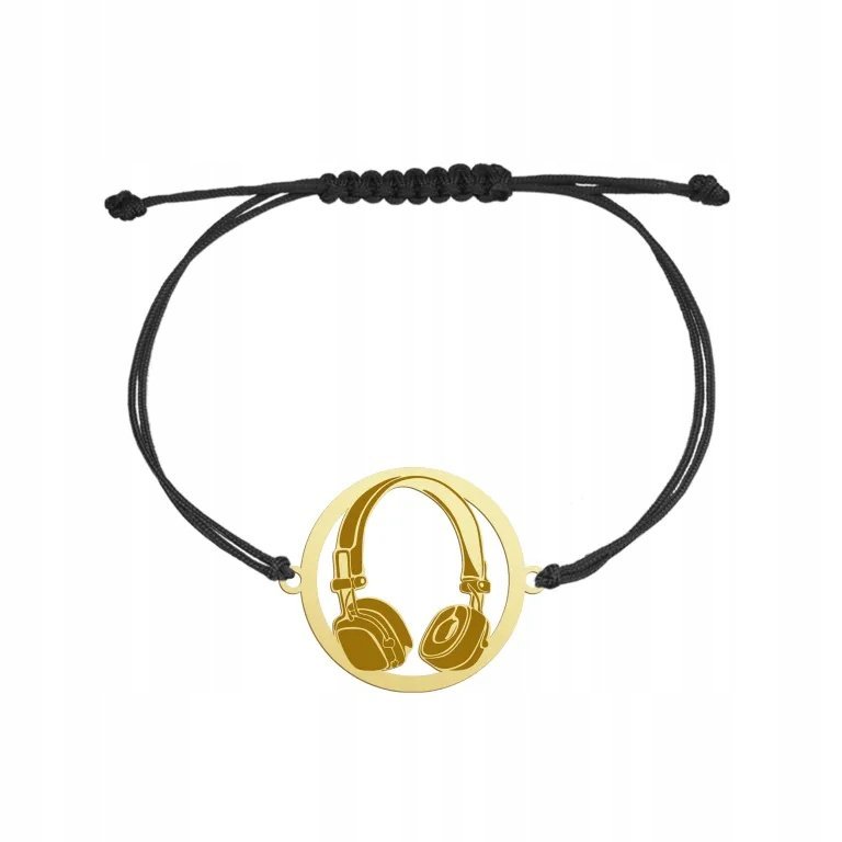 Pozłacana Bransoletka na sznurku Słuchawki GRAWER