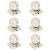 Akcesoria do ogrodzeń - vidaXL Zatyczki na słupki, 6 szt., kule, stal nierdzewna, 91x91 mm - miniaturka - grafika 1