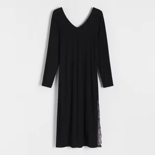 Piżamy damskie - Reserved - Koszula nocna z koronką - Czarny - grafika 1