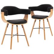 Krzesła - vidaXL Krzesła jadalniane, 2 szt., czarne, ekoskóra i gięte drewno - miniaturka - grafika 1
