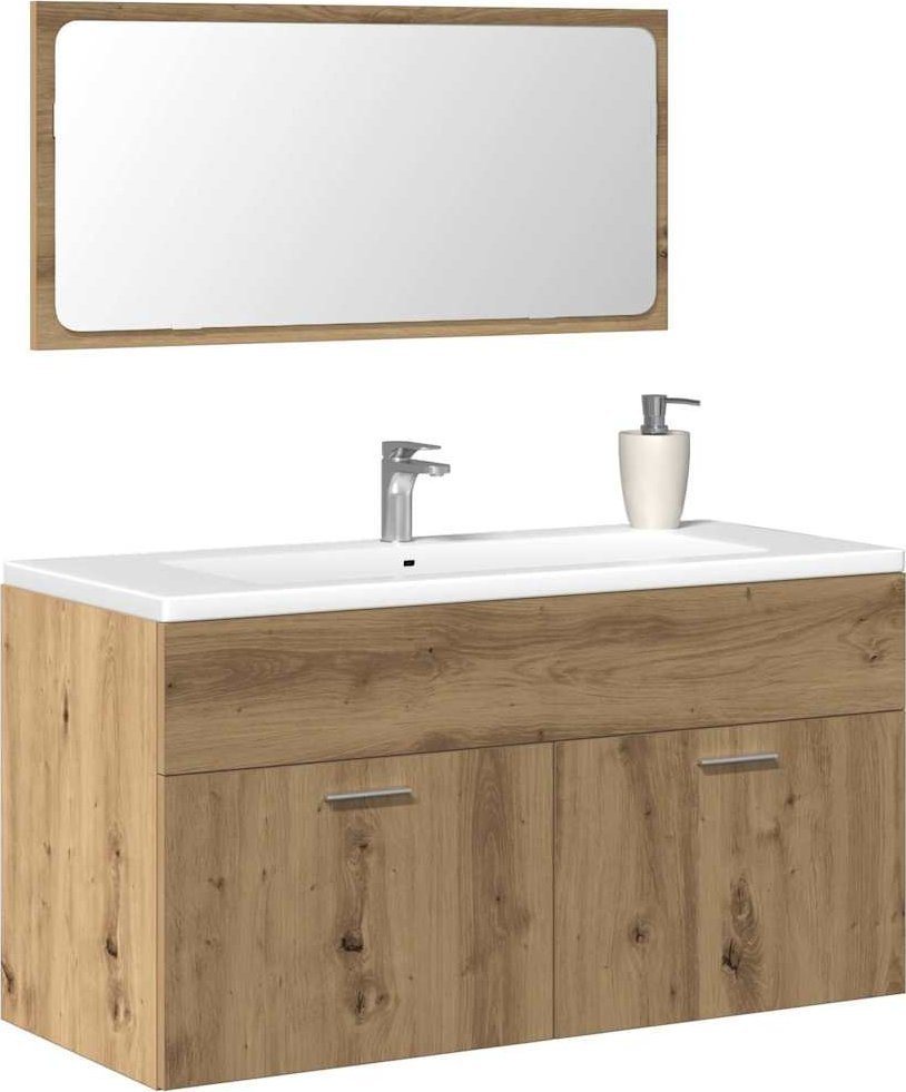 vidaXL vidaXL Szafka łazienkowa z lustrem, dąb artisan