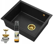 Zlewozmywaki - Granitan Granit Podblatowy Zlew Złoty Salix Podwieszany - miniaturka - grafika 1