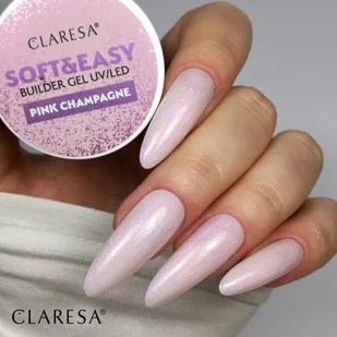 Claresa - Żel budujący SOFT&EASY builder gel pink champagne 12g - Żele do paznokci - miniaturka - grafika 10