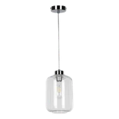 Lampy sufitowe - Britop Loftowa LAMPA wisząca TARRO 15880128 szklana OPRAWA skandynawski zwis przezroczysty chrom - miniaturka - grafika 1