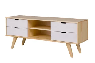 Szafka RTV MONTI *dąb/biały, 160x63x45, lite drewno sosnowe 2,2-2,5 cm - Szafki RTV Szafka RTV MONTI *dąb/biały, 160x63x45, lite drewno sosnowe 2,2-2,5 cm - Szafki RTV - miniaturka - grafika 1