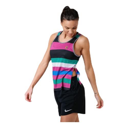 Nike damskie W NKCT DRY TANK PR MB NT Top, aktywna fuksja/czarny/biały, mały