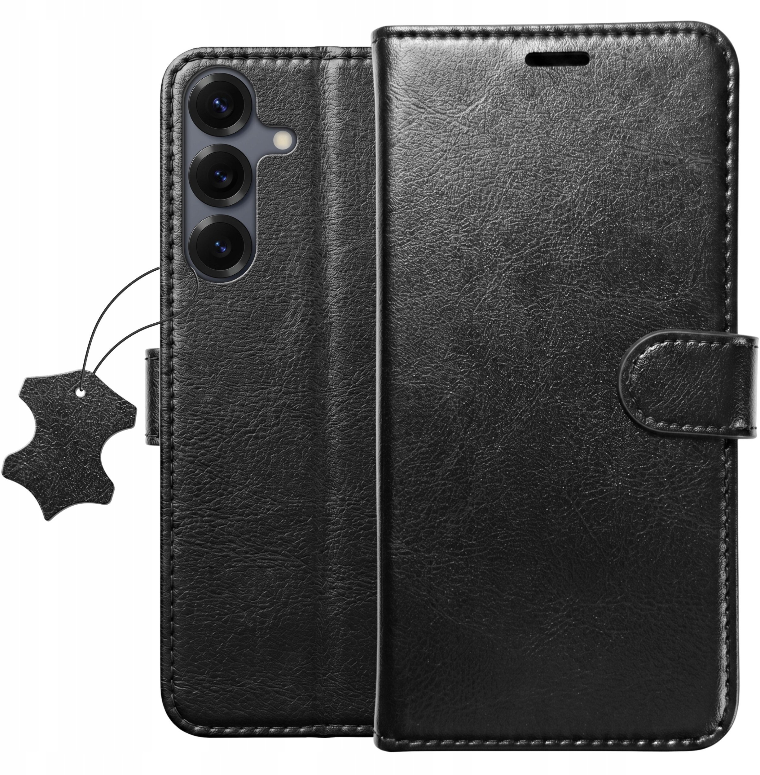 krainaGSM Etui Z Klapką Do Samsung S25 Fe Skórzane Portfel Case + Szkło Ochronne 9H