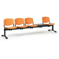 Inne meble biurowe - Euroseat Plastikowa ławka ISO, 4-siedziska + stolik, czarne nogi 300254 - miniaturka - grafika 1