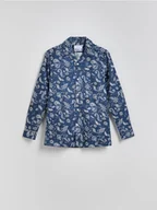 Koszule męskie - Reserved - Wzorzysta koszula regular fit - granatowy - miniaturka - grafika 1