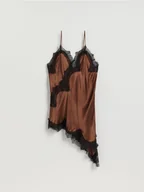 Sukienki - Reserved - Tunika z koronką - ciemnobrązowy - miniaturka - grafika 1