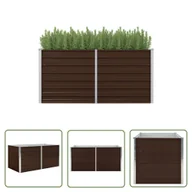 Donice - The Living Store Donica do podniesionej grządki - brązowa - 160x80x77 cm - stal - Skrzynia Do Podniesionej Grządki - miniaturka - grafika 1