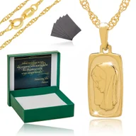 Biżuteria dla dzieci - ZŁOTY ŁAŃCUSZEK KOMUNIJNY MEDALIK MATKA BOSKA 925 - miniaturka - grafika 1