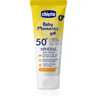 Kosmetyki kąpielowe dla dzieci - Chicco Baby Moments Sun Mineral krem do opalania dla dzieci SPF 50+ 0 m+ 75 ml - miniaturka - grafika 1