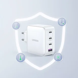 Szybka ładowarka GaN 3x USB-C USB 100W PPS PD Power Delivery biała - Ładowarki do telefonów - miniaturka - grafika 8