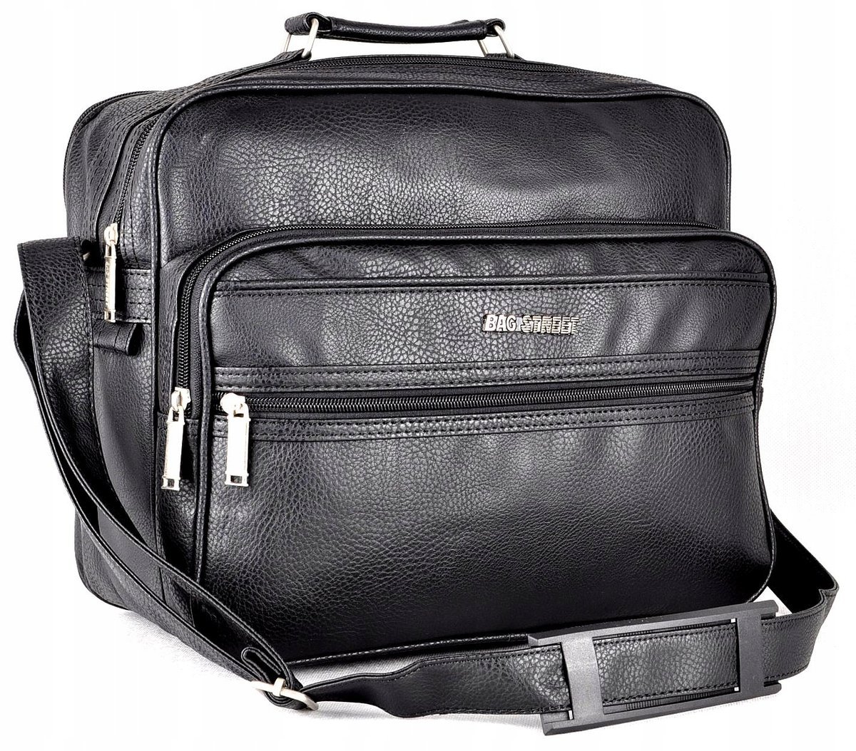 Czarna POZIOMA TORBA MĘSKA do Pracy Szkoły Teczka LISTONOSZKA Neseser na A4