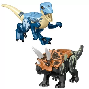 Dinozaury klocki Triceratops i Velociraptor - Figurki dla dzieci Dinozaury klocki Triceratops i Velociraptor - Figurki dla dzieci - miniaturka - grafika 1