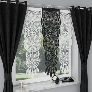 Panel żakardowy Alia 140 x 43 cm czarny - Zasłony - miniaturka - grafika 1