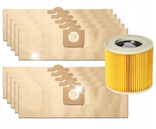 10x Worki Do Odkurzacza Szare Karcher WD3 200 MV3 Wytrzymałe - Worki do odkurzaczy - miniaturka - grafika 1