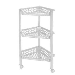 Regał narożny 3-półki na kółkach plastik biały - Regały - miniaturka - grafika 1