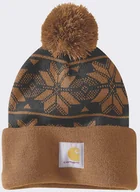 Czapki damskie - Czapka Carhartt Knit Pom Jacquard Beanie Brown - miniaturka - grafika 1