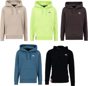 ALPHA INDUSTRIES BASIC HOODY SMALL LOGO bluza męska z kapturem, rozmiar:S, kolor:03 Czarny - Bluzy męskie - miniaturka - grafika 1
