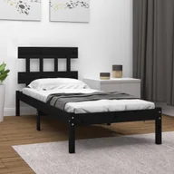 Łóżka - Łóżko z litego drewna czarne 100x200 cm - miniaturka - grafika 1