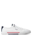 Trampki męskie - Pepe Jeans Tenisówki Brady Basic PMS30816 Biały - miniaturka - grafika 1