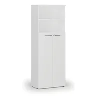 Szafy biurowe - Szafa biurowa kombinowana PRIMO WHITE, 4-poziomowe drzwi, 2128 x 800 x 420 mm, biały - miniaturka - grafika 1