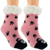 Skarpetki dla dzieci - HIPOALERGICZNE DZIECIECE CIEPŁE SKARPETKI ZIMOWE ANTYPOŚLIZGOWE 24-27 RÓŻ - miniaturka - grafika 1