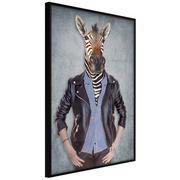 Plakaty - Plakat - Zwierzęce alter ego: Zebra (rozmiar 40x60, wykończenie Rama złota z passe-partout) - miniaturka - grafika 1