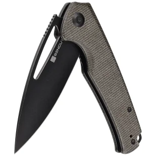 Nóż składany Sencut Mims Dark Green Canvas Micarta, Black Stonewashed 9Cr18MoV (S21013-3) - Noże - miniaturka - grafika 5