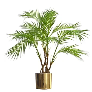 Leaf Duża realistyczna sztuczna palma, naturalne złoto Areca, 90 cm - Sztuczne drzewka - miniaturka - grafika 1