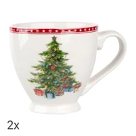 Kubki - Porcelanowe Filiżanki Jumbo świąteczna choinka Altom, 2 sztuki, z choinką - miniaturka - grafika 1