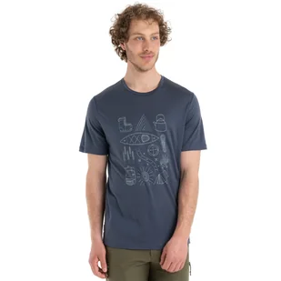 Męska koszulka termoaktywna Icebreaker Merino 150 Tech Lite II SS Camp Essentials graphite - S - Bielizna sportowa męska - miniaturka - grafika 1
