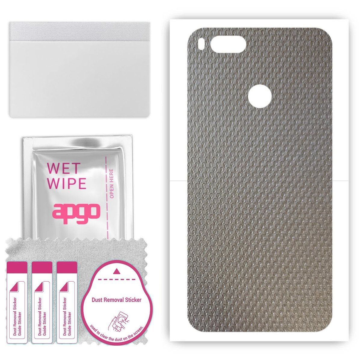 Folia naklejka skórka strukturalna na TYŁ do Xiaomi Mi A1 (Mi 5X) - Aluminium krople - apgo SKINS