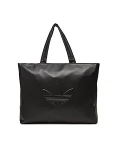 adidas Torebka Polyurethane Shopper Outline Trefoil JC6000 Czarny - Torebki damskie - miniaturka - grafika 1