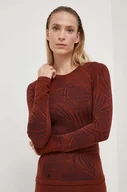 Bielizna sportowa damska - Smartwool longsleeve funkcyjny Intraknit Active kolor brązowy - miniaturka - grafika 1