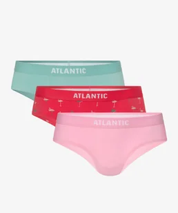 Figi damskie hipster Atlatnic 3LP-180-ROZ/KOR/ZIE, 3-pak, róż/koral/ziel XL - Majtki damskie - miniaturka - grafika 1