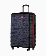 Walizki - PUCCINI Duża czarna walizka z kontrastowym wykończeniem - miniaturka - grafika 1