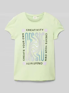 Koszulki dla dziewczynek - T-shirt z nadrukiem ze sloganem - grafika 1