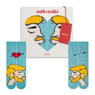 Skarpetki dla zakochanych (2x blondyn) r.41-46 + pudełko - Skarpetki męskie - miniaturka - grafika 1
