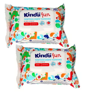 Kindii fun NAWILŻANY PAPIER TOALETOWY MOKRE CHUSTECZKI zestaw 120 sztuk - Chusteczki nawilżane - miniaturka - grafika 1