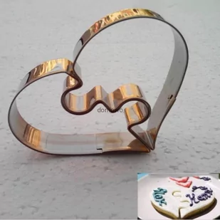 METALOWE FOREMKI wykrawacze podwójne serce serca - Formy do ciast - miniaturka - grafika 1