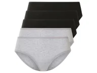 Majtki damskie - esmara® Hipstery damskie z bawełną, 5 par (XS (32/34), Czarny/ szary) - miniaturka - grafika 1