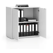 Szafki biurowe - Szafka biurowa LAYERS, krótka, 800 x 400 x 777, biała - miniaturka - grafika 1