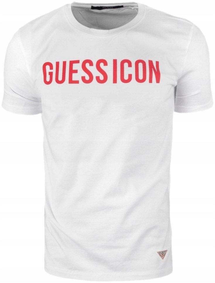 T-shirt męski okrągły dekolt Guess Biały rozmiar XXL