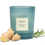 Świece - Jean & Len Świeca zapachowa Rosemary & Ginger, na przytulne wieczory w domu, ręcznie robiona świeca zapachowa o zapachu ziołowo-świeżego rozmarynu i imbiru, świeca w stylowym szkle, wegańska, 120 g - miniaturka - grafika 1