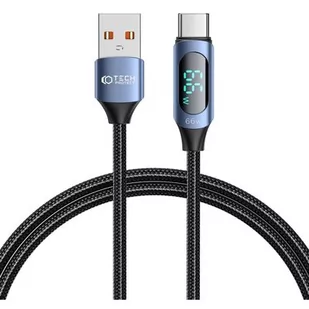 Kabel USB - USB Typ-C TECH-PROTECT UltraBoost LED 66W 6A 1 m Niebieski - Akcesoria do smartwatchy - miniaturka - grafika 1